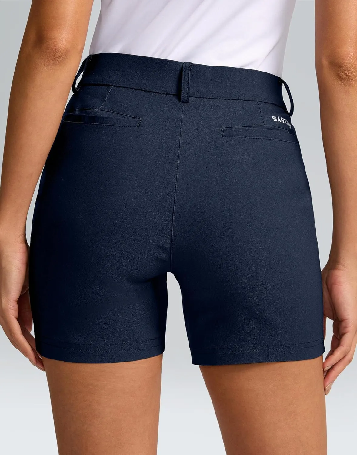SANTINY Women's 5" Golf Shorts with Pockets Quick Dry Stretch Work Outdoor Hiking Shorts for Women Casual Summer