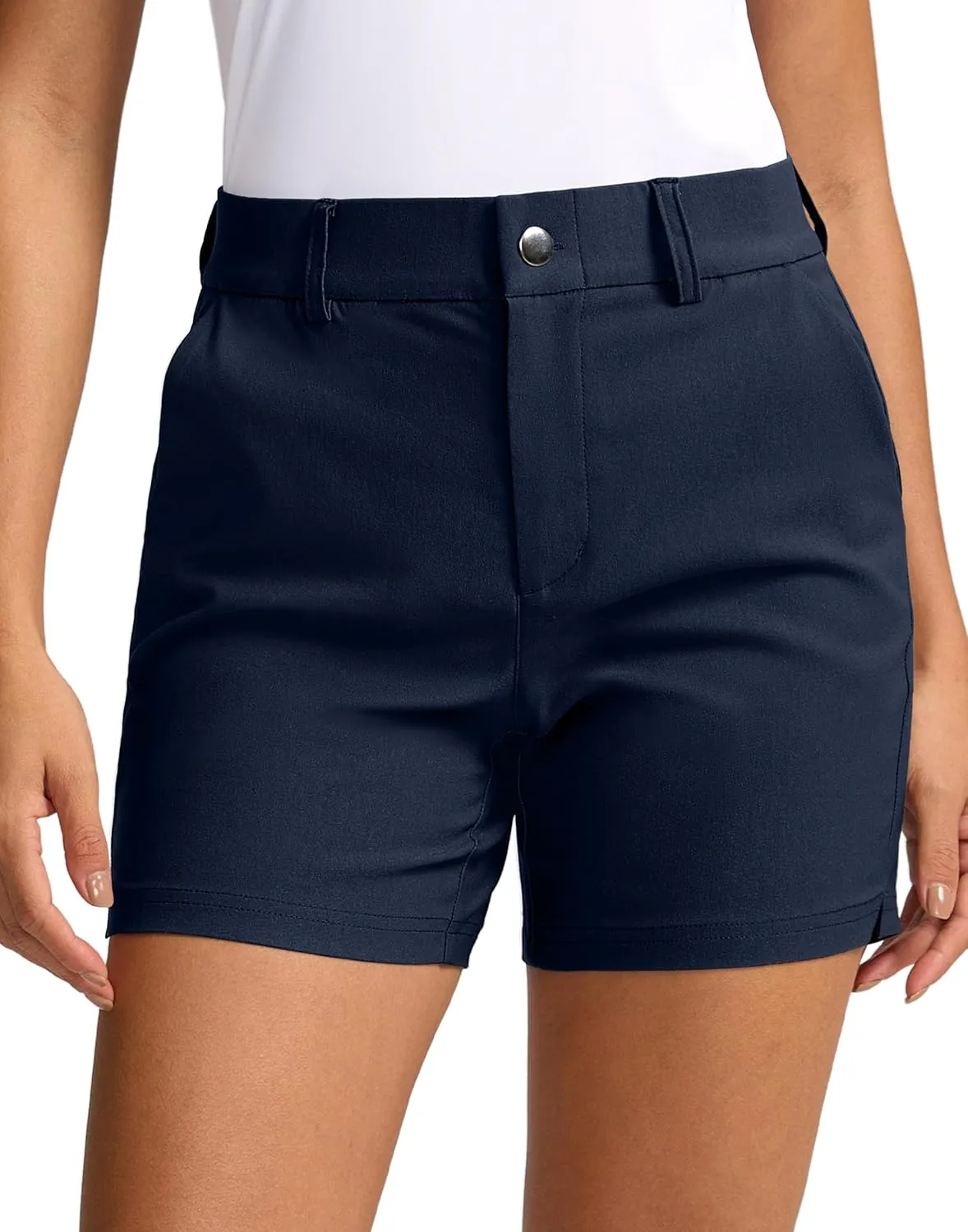 SANTINY Women's 5" Golf Shorts with Pockets Quick Dry Stretch Work Outdoor Hiking Shorts for Women Casual Summer