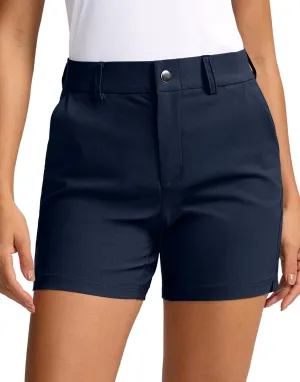 SANTINY Women's 5" Golf Shorts with Pockets Quick Dry Stretch Work Outdoor Hiking Shorts for Women Casual Summer