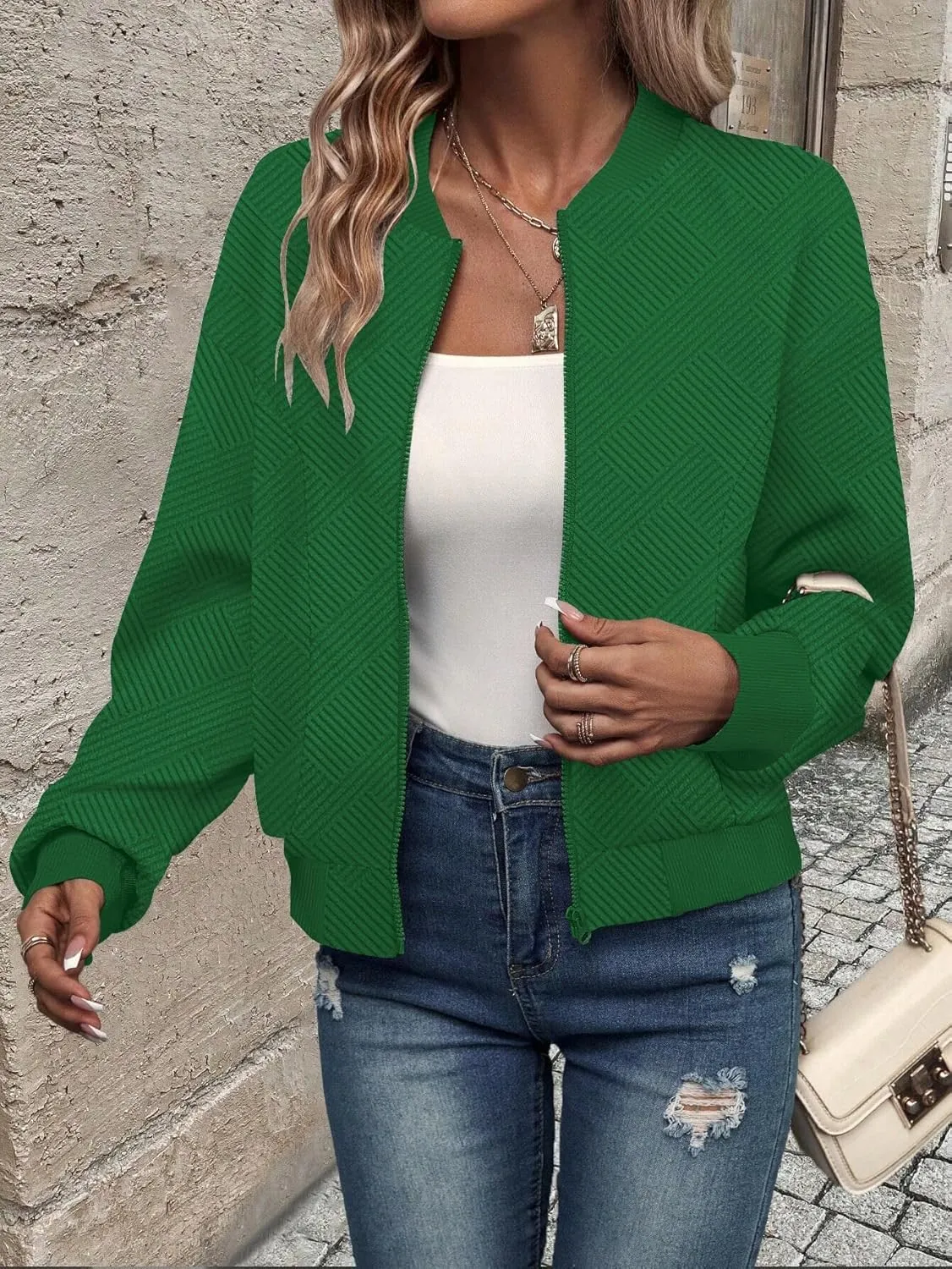 SAUKOLE Womens Full Zipper Sweatshirt Jackets 2024 Fashion Lightweight Casual Long Sleeve Shirt Jacket Coats