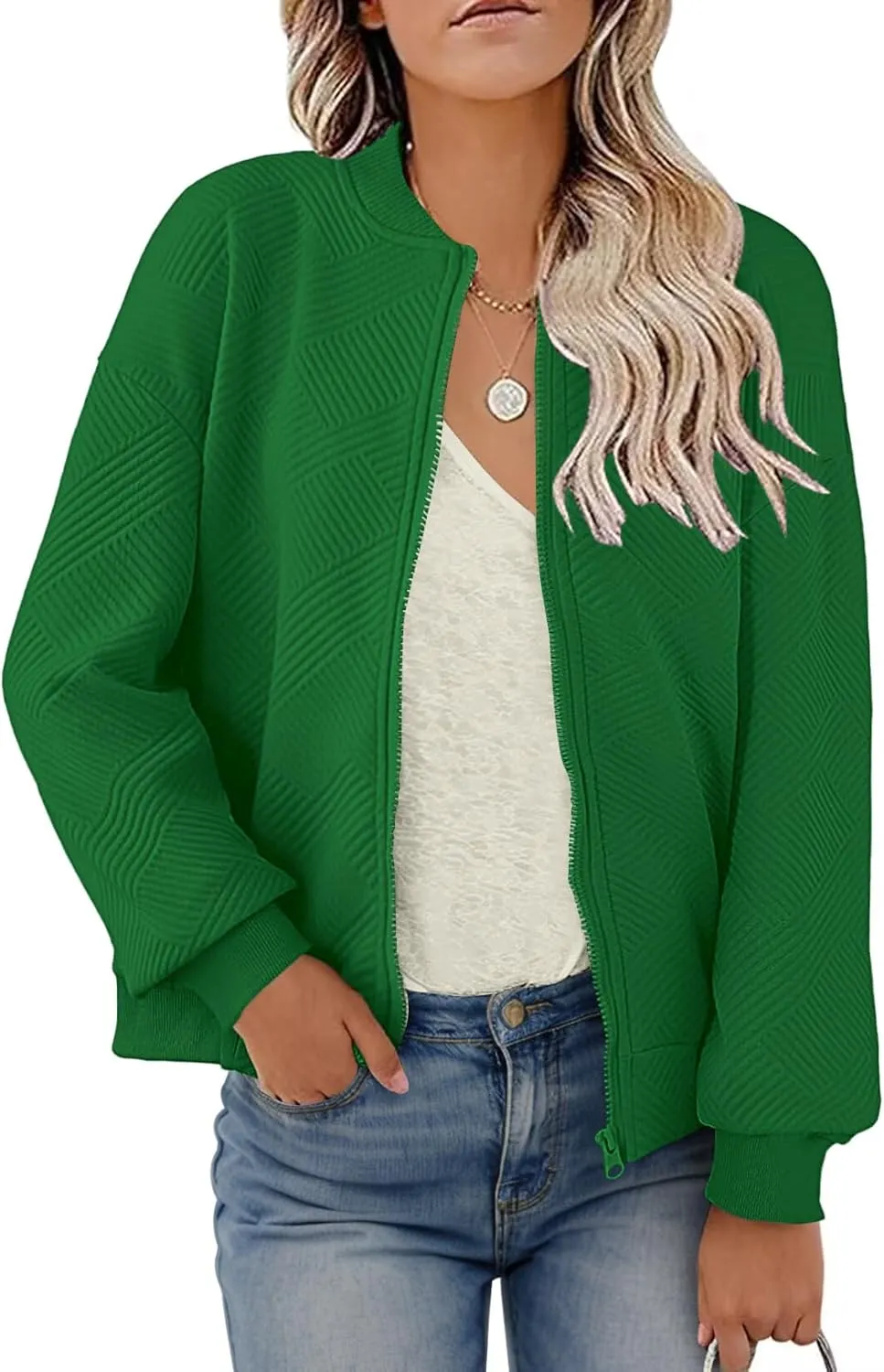 SAUKOLE Womens Full Zipper Sweatshirt Jackets 2024 Fashion Lightweight Casual Long Sleeve Shirt Jacket Coats