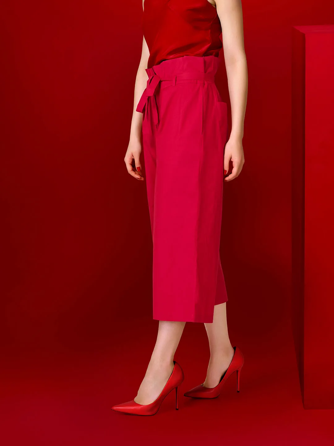 Serene Sporty Paper Bag Waist Culottes