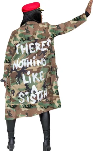Sexy Camouflage Jacket for Women Army Fatigue Long Cargo Jackets Trench Coat Plus Size