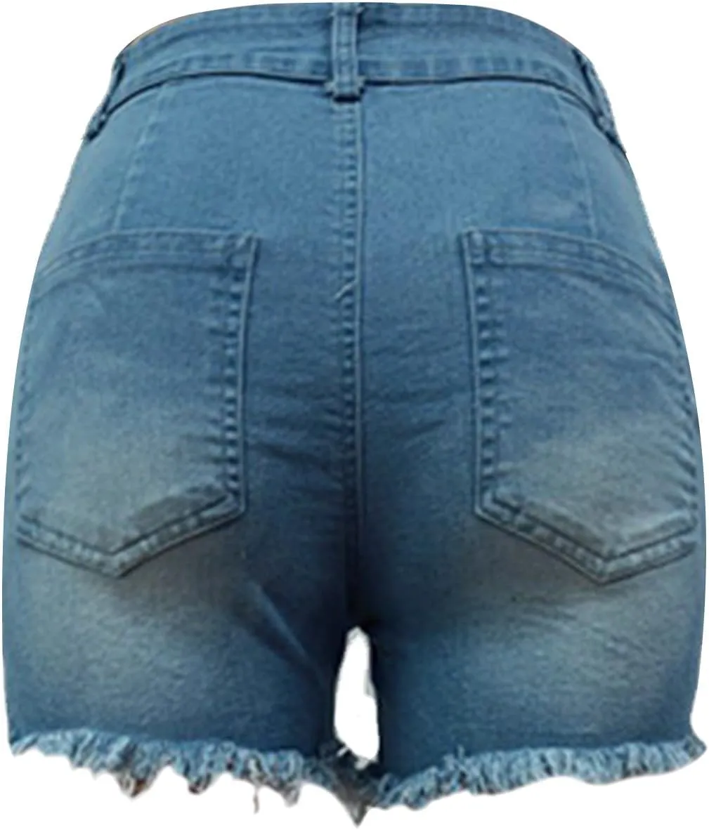 Shorts for Women Denim Jean Shorts Stretchy Ripped Denim Short Pants Hot Summer Casual Short Pants Y2k Streetwear