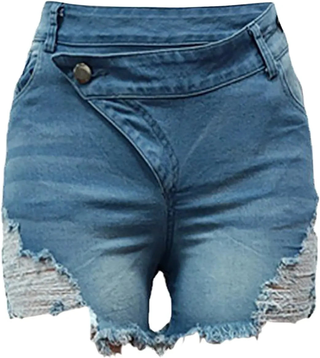 Shorts for Women Denim Jean Shorts Stretchy Ripped Denim Short Pants Hot Summer Casual Short Pants Y2k Streetwear