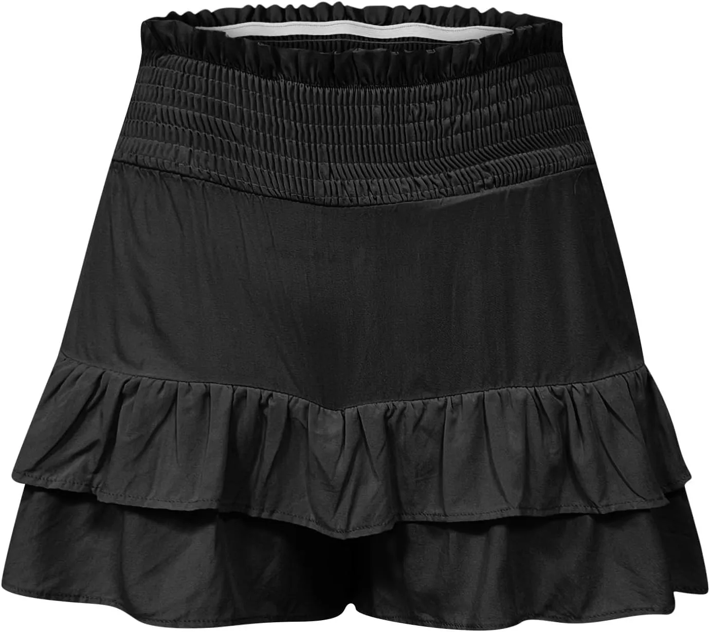 Shorts for Women Trendy Summer High Waisted Ruffle Tiered Skirt Skorts Dressy Casual Cute Flowy Beach Vacation Shorts