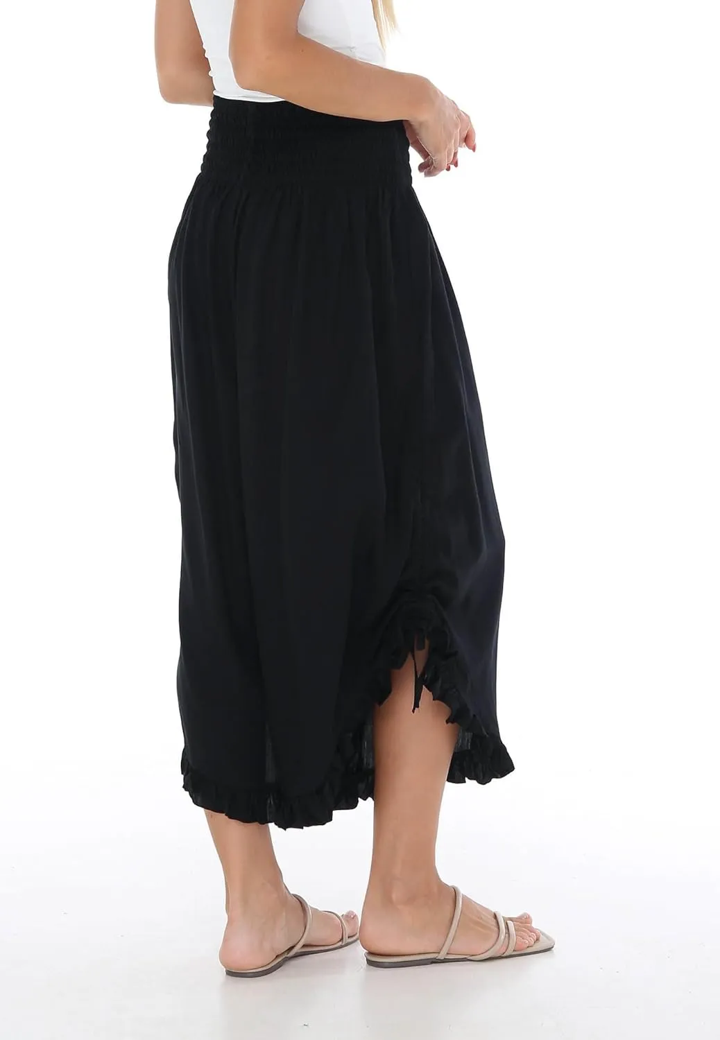 SHU-SHI Trousers Ladies Culottes for Women Gaucho Outfit Cropped Summer Pants