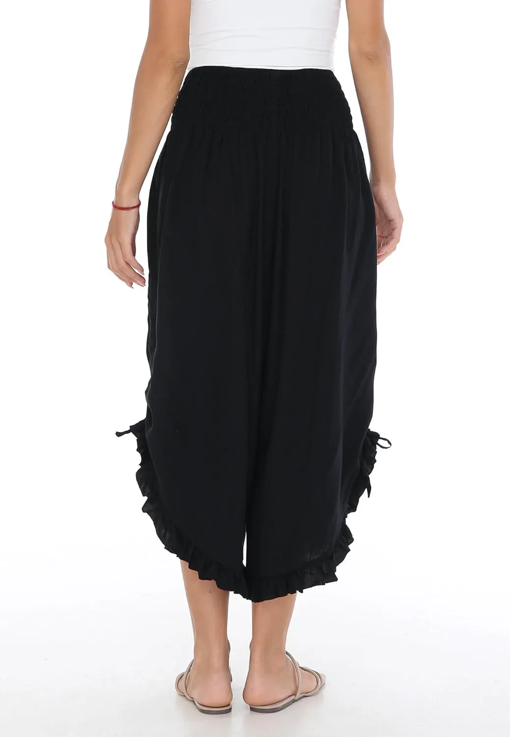 SHU-SHI Trousers Ladies Culottes for Women Gaucho Outfit Cropped Summer Pants