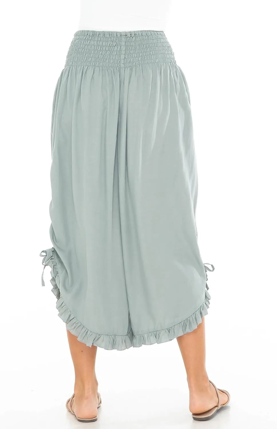 SHU-SHI Trousers Ladies Culottes for Women Gaucho Outfit Cropped Summer Pants