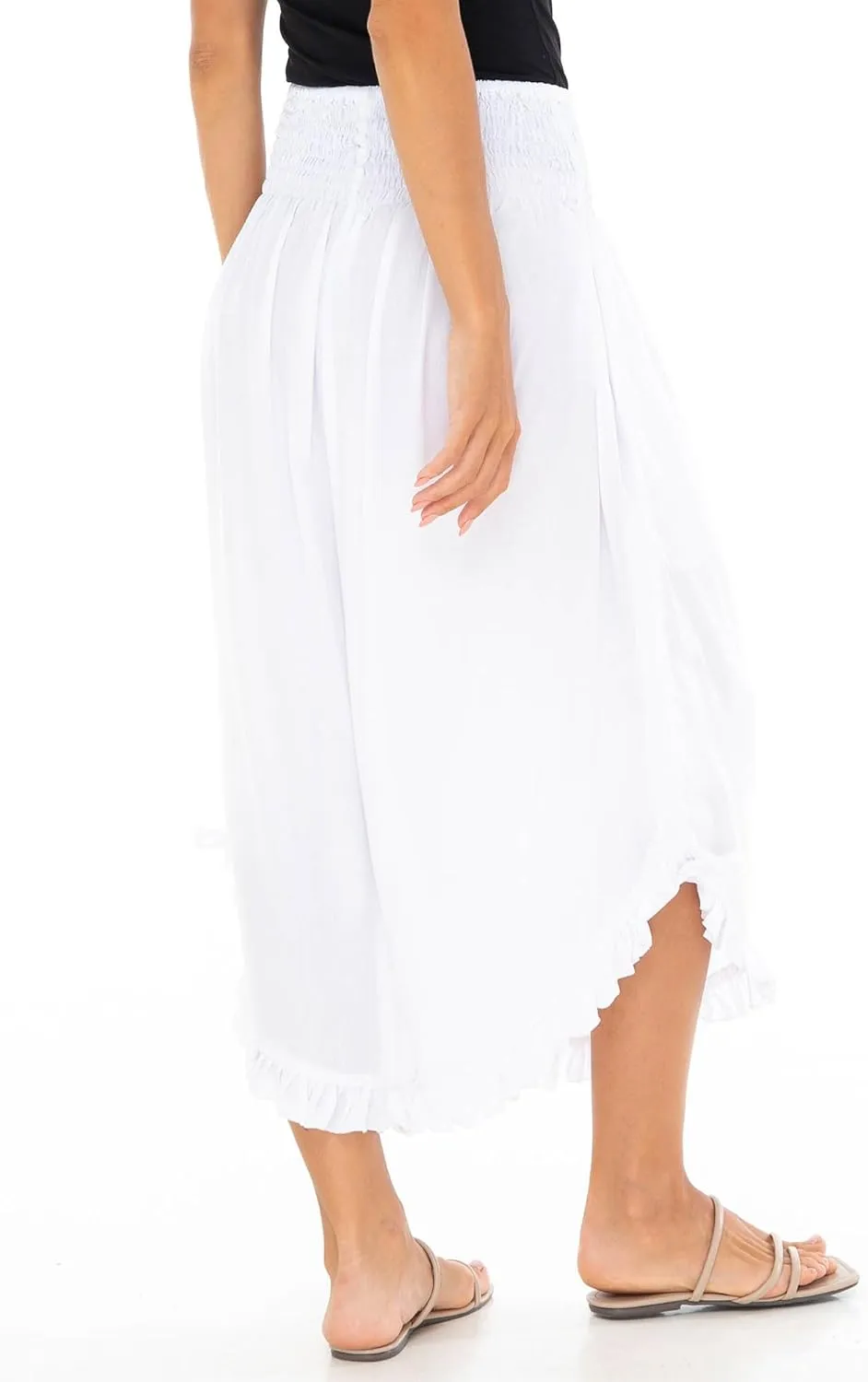 SHU-SHI Trousers Ladies Culottes for Women Gaucho Outfit Cropped Summer Pants