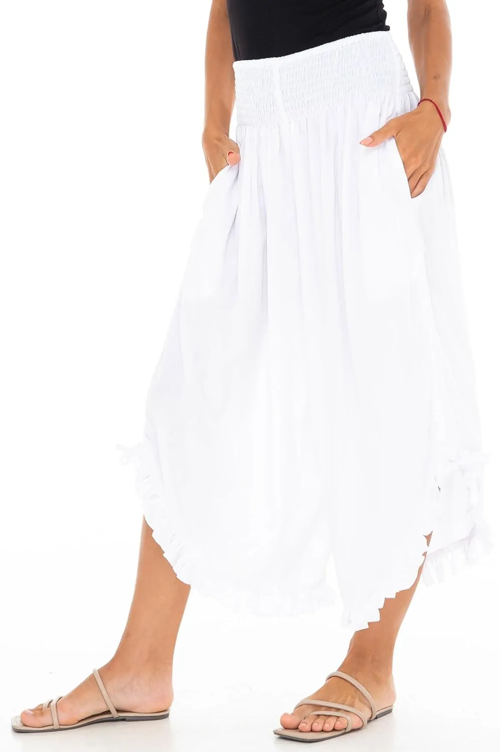 SHU-SHI Trousers Ladies Culottes for Women Gaucho Outfit Cropped Summer Pants