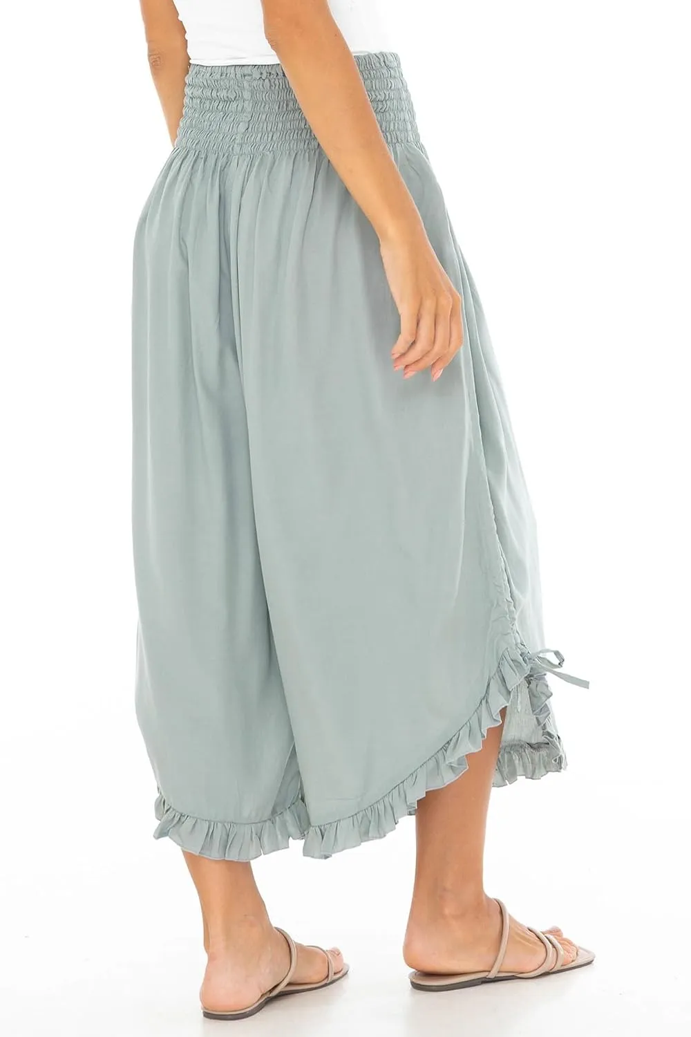 SHU-SHI Trousers Ladies Culottes for Women Gaucho Outfit Cropped Summer Pants