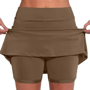 Skorts for Woman Tummy Control High Waist Womens Shorts Dressy Casual Athletic Tennis Mini Skirts with Pockets