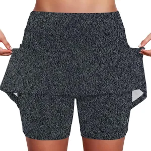 Skorts for Women with Pockets High Waist Tummy Control Yoga Shorts Casual Athletic Tennis Mini Skirt with Shorts Underneath