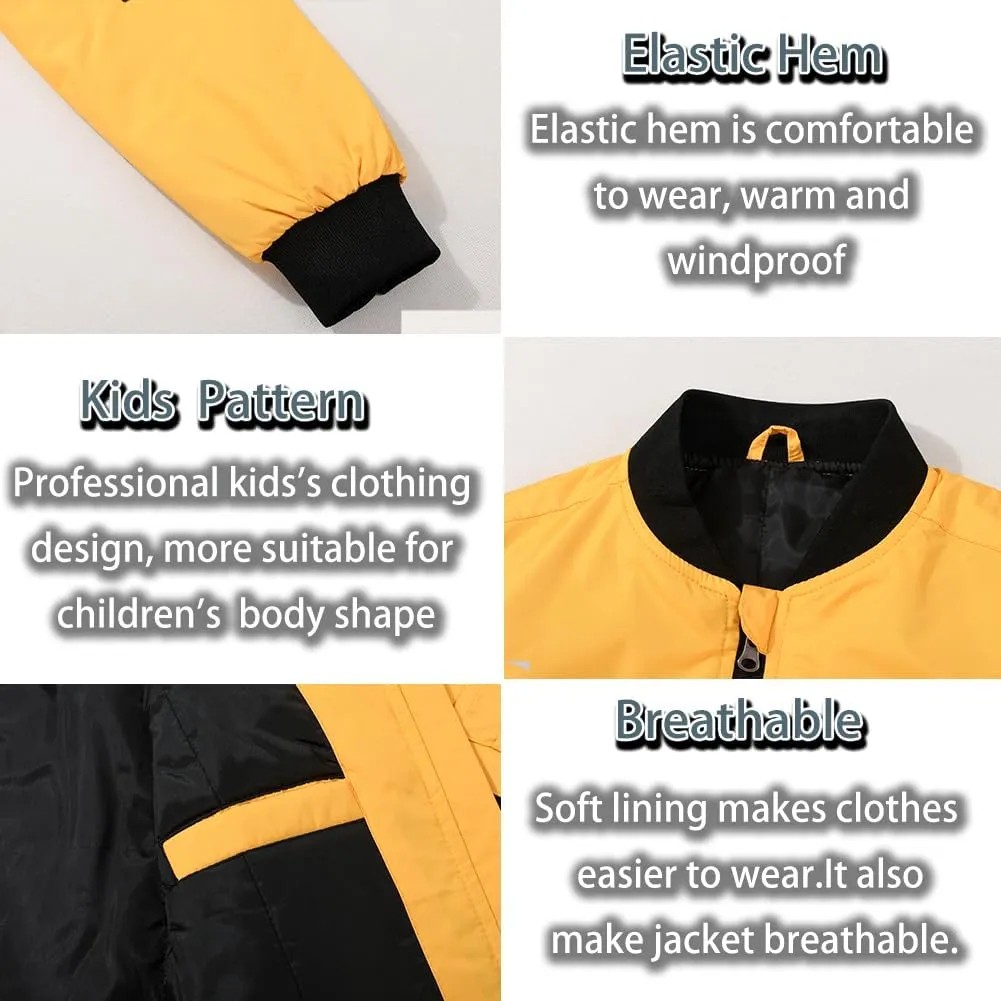 SNOW DREAMS Boys Girls Bomber Jacket Flight Jackets Spring Varsity Jacket
