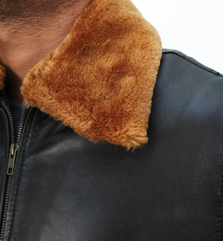 SpazeUp A2 Leather Jacket Men - Air Force Pilot Flight Distressed Brown Leather Jacket Men