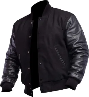 SpazeUp Letterman Jacket Men College Baseball Bomber Jacket | Wool   Faux Leather Letterman Jacket Men