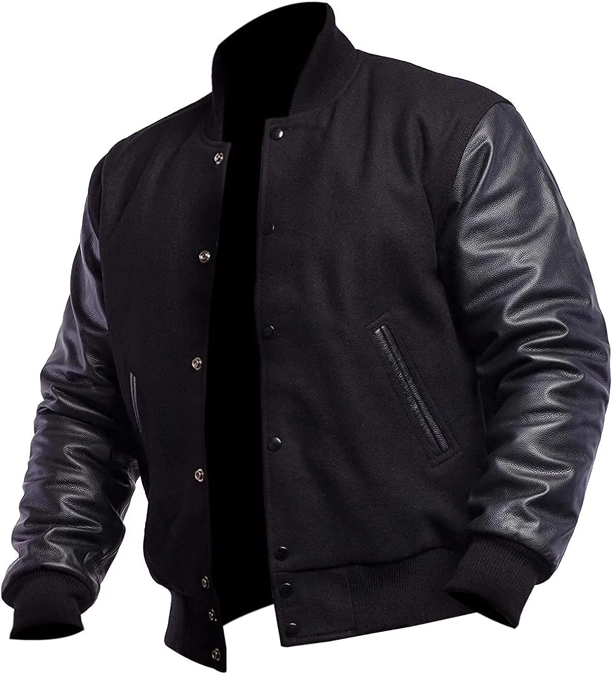 SpazeUp Letterman Jacket Men College Baseball Bomber Jacket | Wool   Faux Leather Letterman Jacket Men