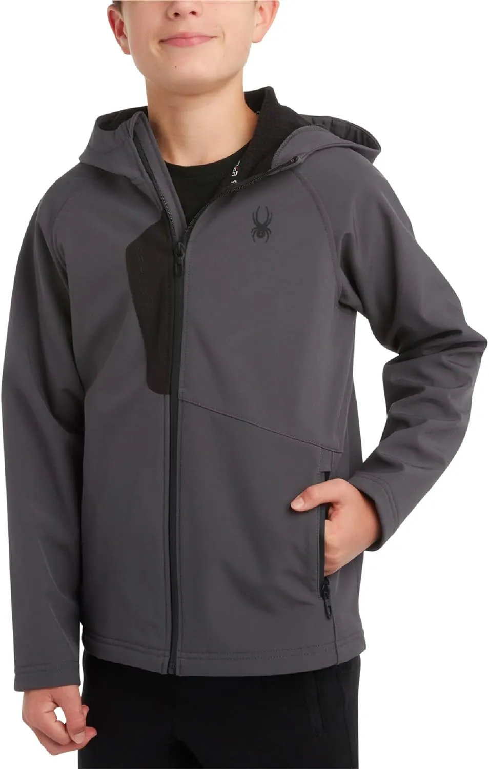 Spyder Boys' Soft Shell Jacket - Lightweight Fleece Lined Water and Wind Resistant Windbreaker Jacket for Boys (Sizes: 8-20)