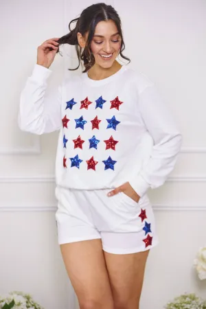 Star Spangled Sequin Sweat Shorts