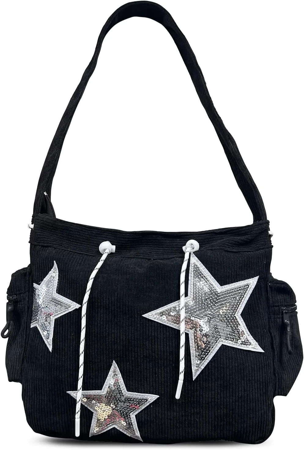 Star Y2K Tote Bag Hobo Bag for Women Aesthetic Cute Messenger Canvas Bag Preppy Large Capacity Shoulder Bag.