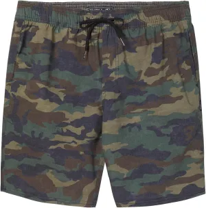 STOCKTON PRINT ELASTIC WAIST 18" HYBRID SHORTS