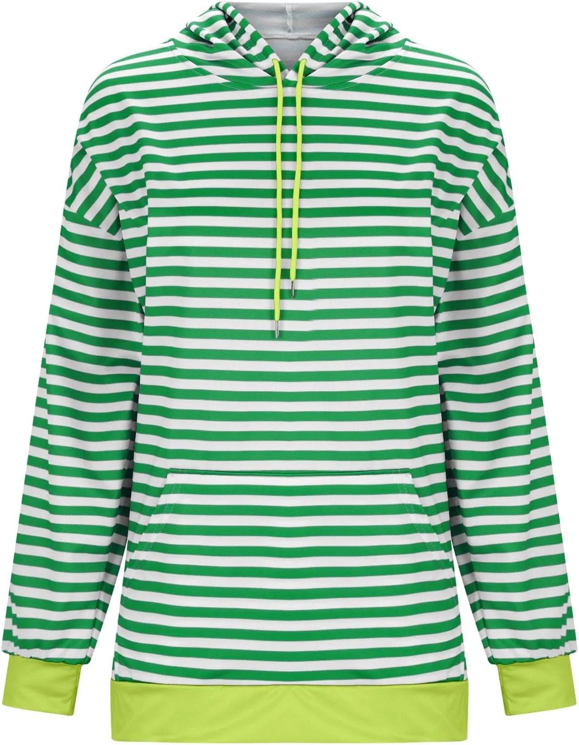 Striped Sweatshirt for Women Long Sleeve Hooded Sweatshirt Oversized Sweatshirt with Drawstring Fashion Hoodie