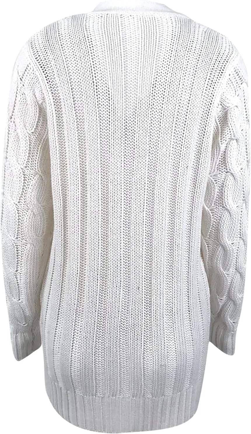 Sweaters for Women Fashion Open Front Long Sleeve Button Cardigans Chunky Cable Knitted Fall Winter Cardigan Outwear