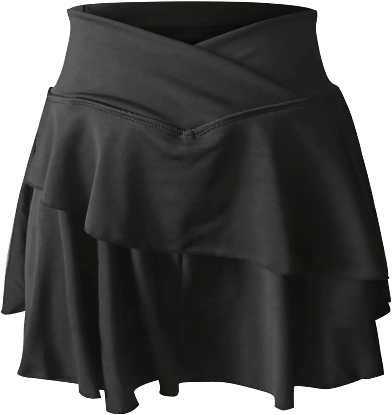 Tennis Skirt Pleated Skorts for Woman Double Ruffle Golf Skirts with Pockets Tummy Control Athletic Skorts for Woman