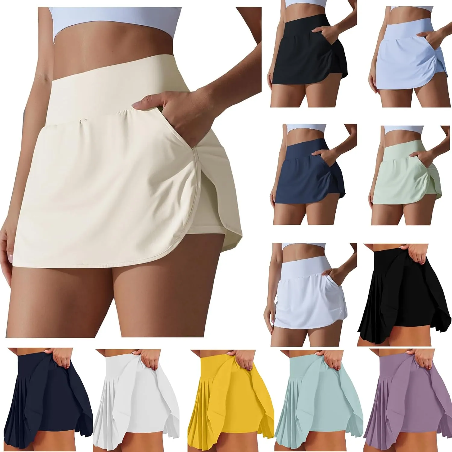 Tennis Skorts for Women with Pockets Athletic Skirt Golf Skirts for Tummy Control Lightweight Summer Skorts Skirt