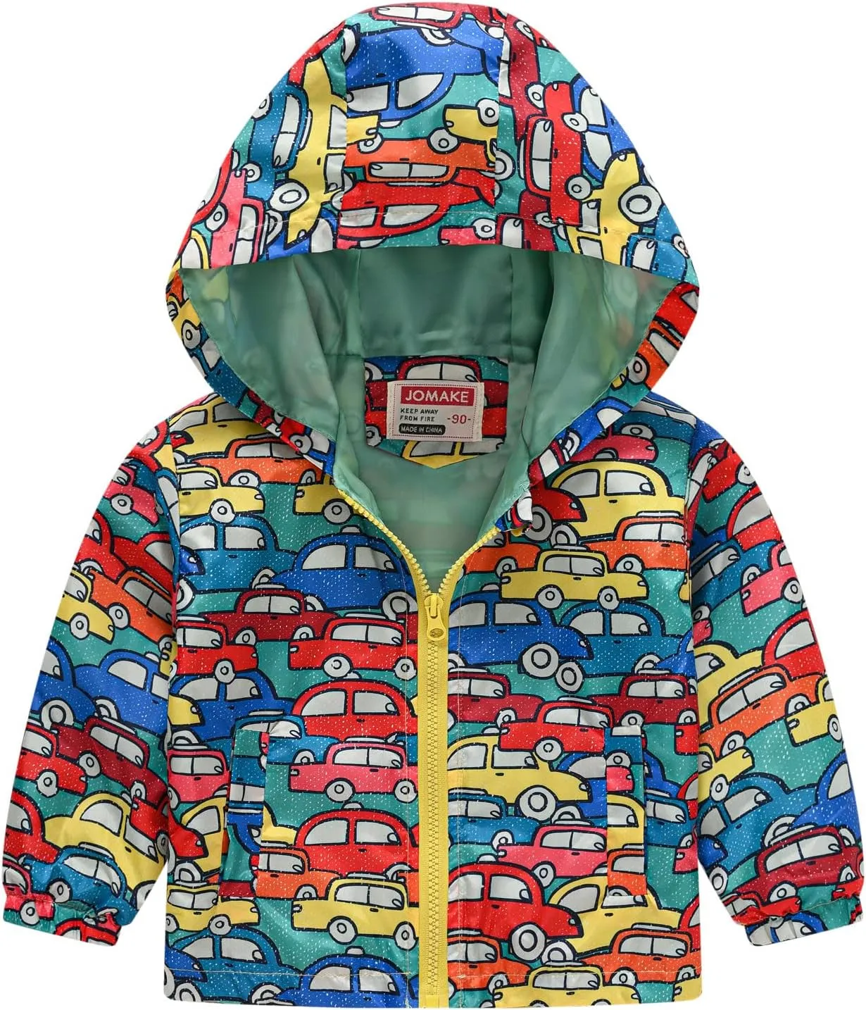 Toddler Baby Boys Cartoon Dinosaur Print Hooded Jacket Long Sleeve Windproof Coats Zip Up Trench Windbreaker Outerwear