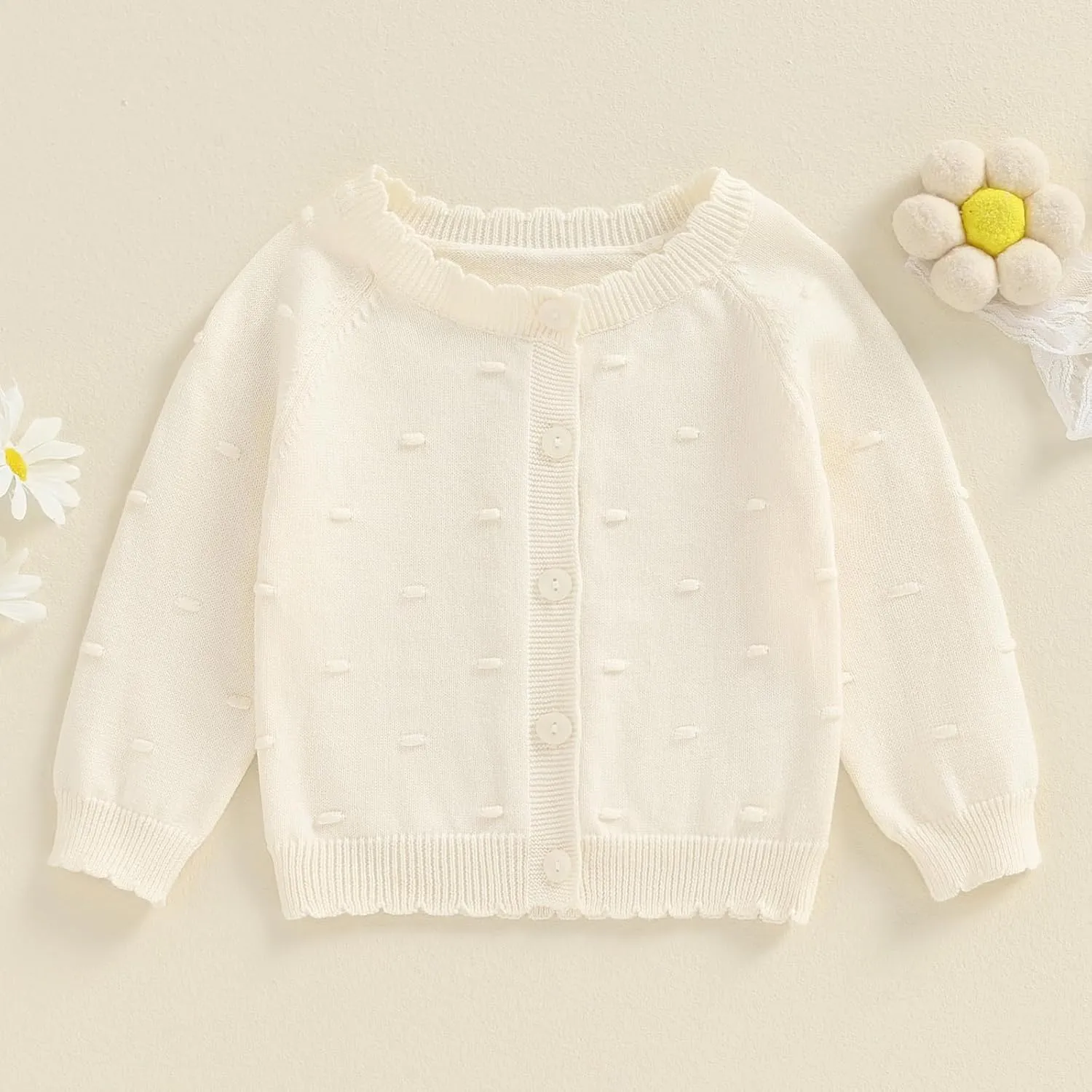 Toddler Baby Girl Sweater Floral Cardigan Knit Long Sleeve Coat Cute Fall Winter Outfits Clothes Infant Newborn