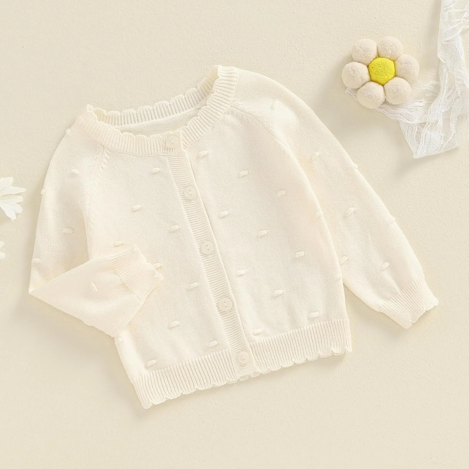 Toddler Baby Girl Sweater Floral Cardigan Knit Long Sleeve Coat Cute Fall Winter Outfits Clothes Infant Newborn