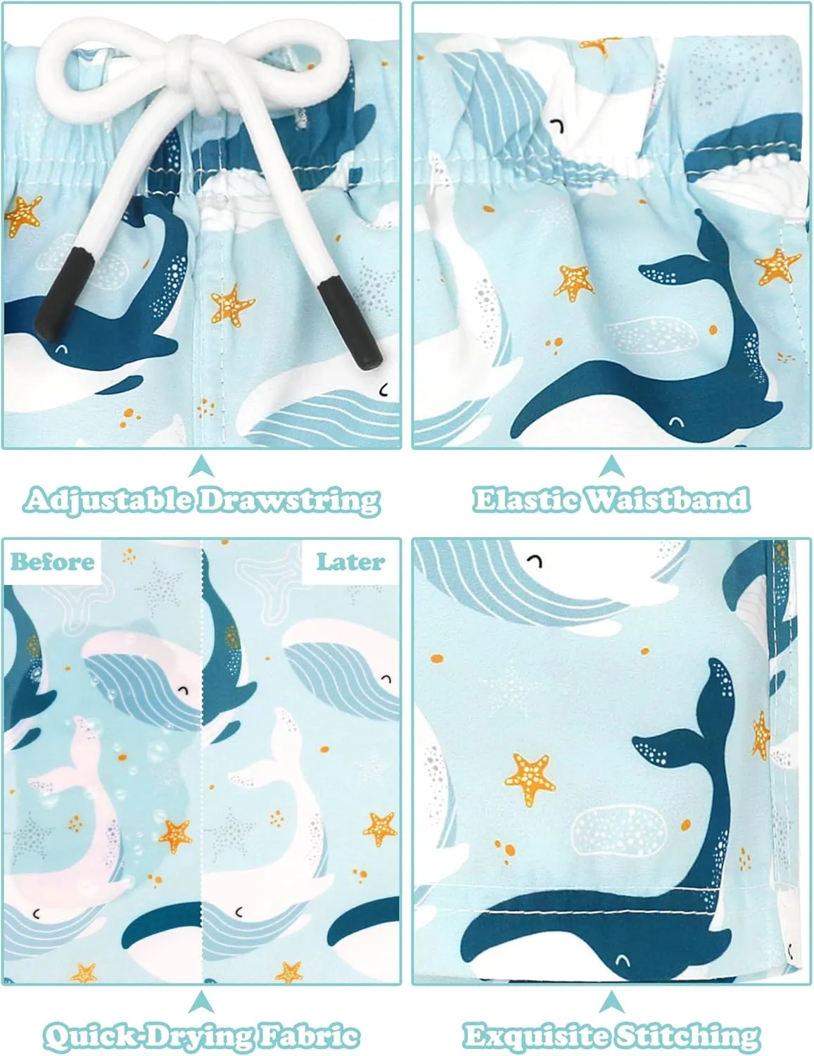Toddler Swim Trunks Quick Dry Toddler Bathing Suits for Boys Swim Shorts Baby Swimsuit Boys Board Shorts Kids Swimwear