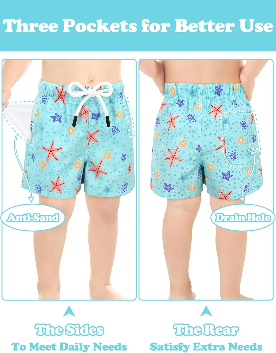 Toddler Swim Trunks Quick Dry Toddler Bathing Suits for Boys Swim Shorts Baby Swimsuit Boys Board Shorts Kids Swimwear