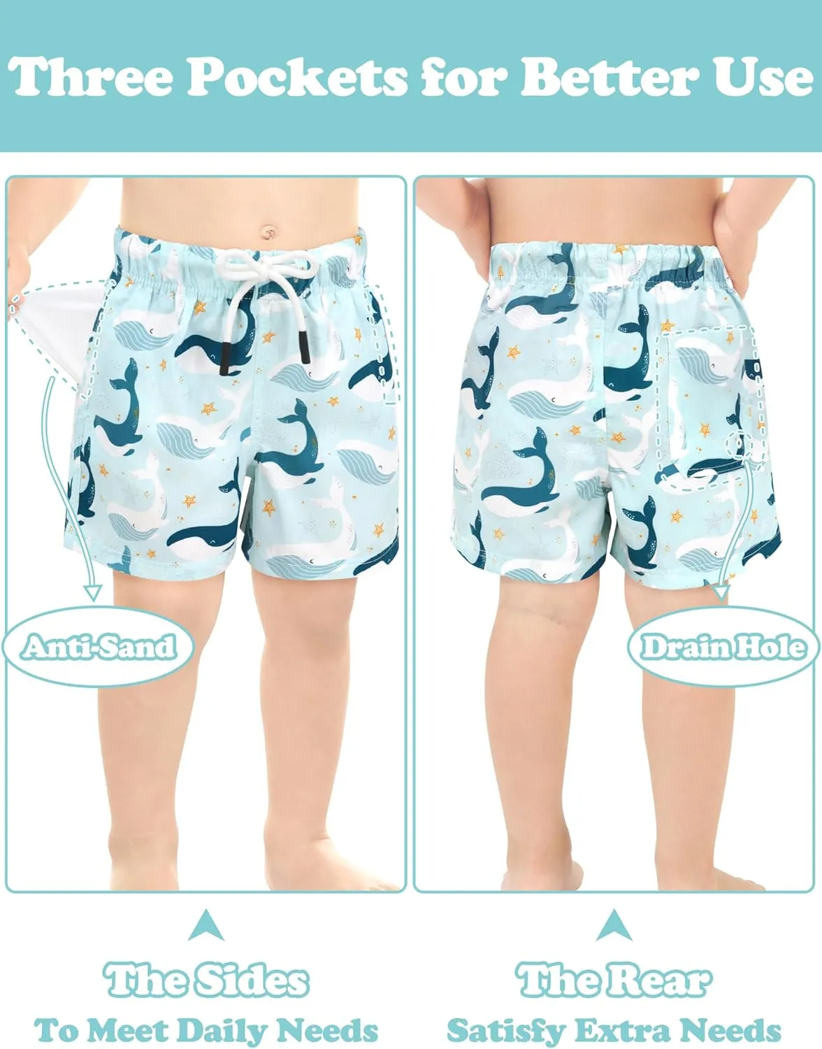 Toddler Swim Trunks Quick Dry Toddler Bathing Suits for Boys Swim Shorts Baby Swimsuit Boys Board Shorts Kids Swimwear