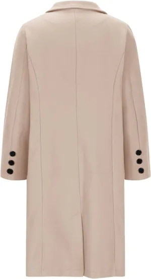 Trench Coat Women 2024 Elegant Lapel Button Down Blazer Casual Business Work Suit Jackets Long Windbreaker Pea Coat