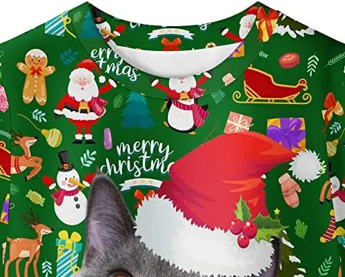 Ugly Christmas Sweater for Adults and Kids Family Matching Set Fleece Sweatshirt Hoodie Funny Graphic Unisex Pullover