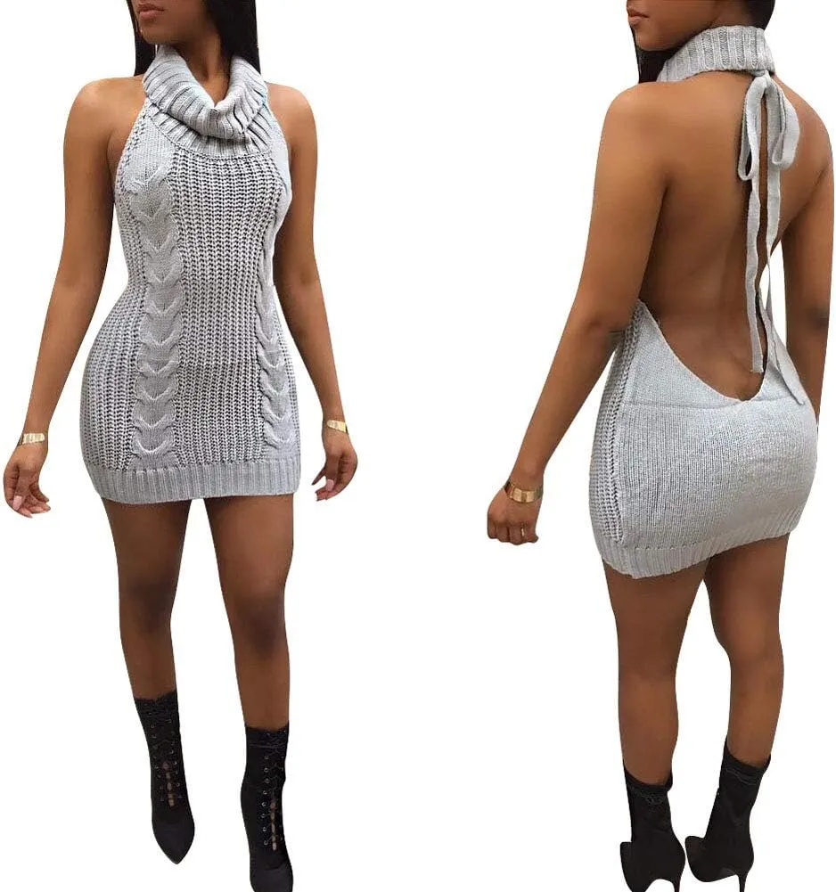 Unibaby Japan Style Women's Turtleneck Pullover Deep V-Neck Sleeveless Knitted Hi Low Anime Sweater Vest Top