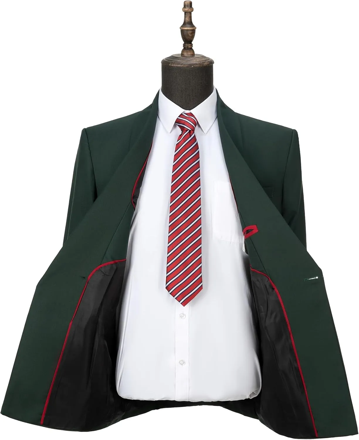 Uohzus Men's 2 Pieces Suit with Belt Casual Fashion Slim Linen Jacket and Pants