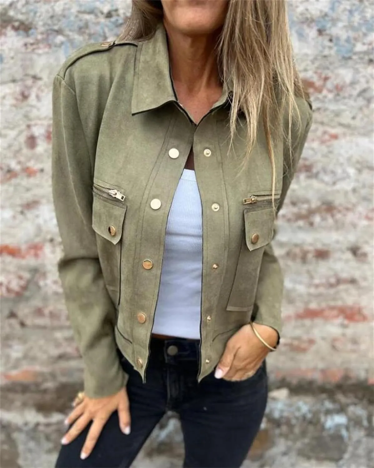 utcoco Womens Cropped Suede Leather Jacket Fashion Motorcycle Bomber Jackets Fall Winter Coats for Women 2025