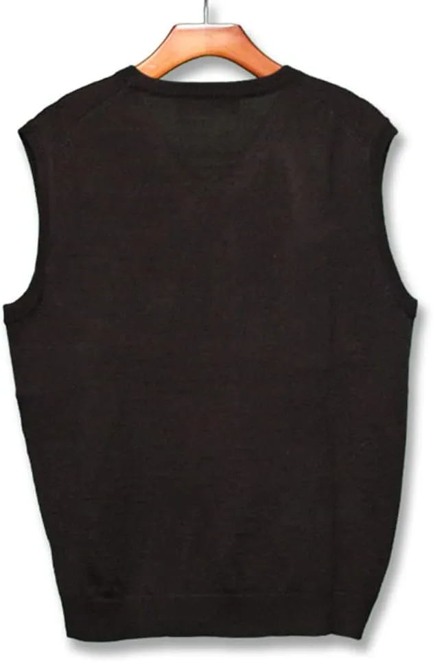 V Neck Solid Sweater Vest - Mens