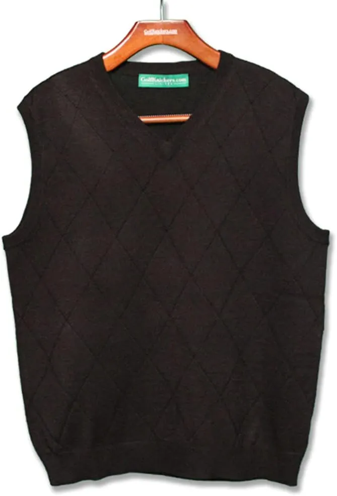 V Neck Solid Sweater Vest - Mens