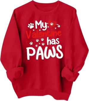 Valentines Sweatshirts for Women Oversized Long Sleeve Sweater Love Heart Graphic Sweatshirt Crewneck Pullover