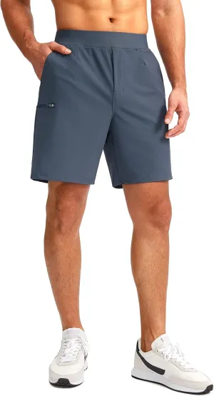 Viodia Men's 7" Golf Shorts with 5 Pockets Elastic Waist Dry Fit Stretch Shorts for Men Hiking Casual Athletic