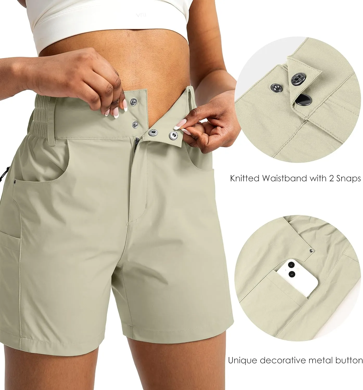 Viodia Women's 5" Hiking Golf Shorts with Pockets High Waist Stretch Cargo Short Shorts for Women Casual Summer