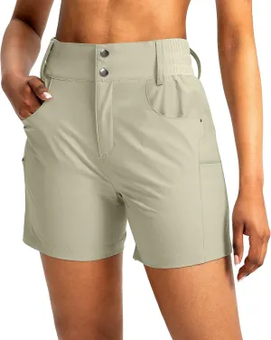 Viodia Women's 5" Hiking Golf Shorts with Pockets High Waist Stretch Cargo Short Shorts for Women Casual Summer