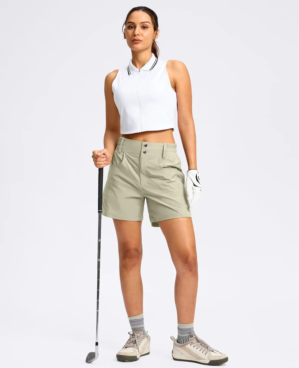 Viodia Women's 5" Hiking Golf Shorts with Pockets High Waist Stretch Cargo Short Shorts for Women Casual Summer