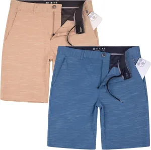 Visive Mens Shorts for Men, Hybrid Casual Golf Dress Flat Front Quick Dry Stretch Board Shorts, Lightweight Chino Short