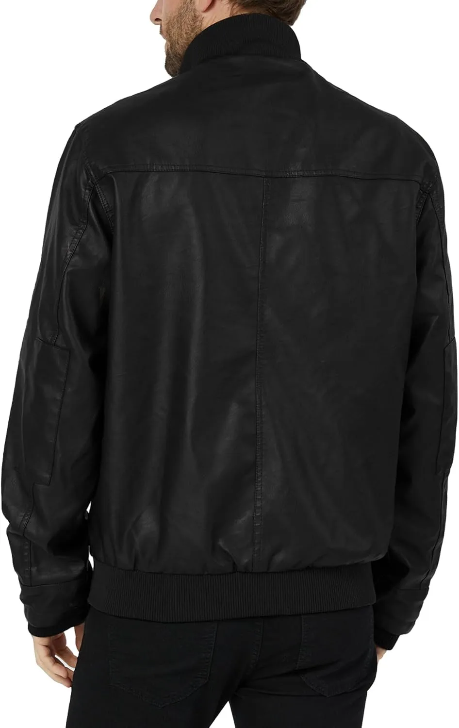 wantdo Men's Faux Leather Jacket Windproof Motorcycle Bomber Jacket Slim Fit Winter Coat with Removable Hood